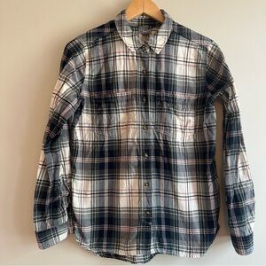 Carhartt Women’s Flannel Button‑Down Shirt Medium (8/10) | Navy Pink White Plaid